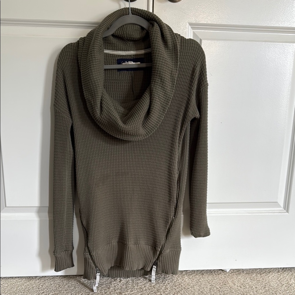 Olive Green Cowl Neck Sweater